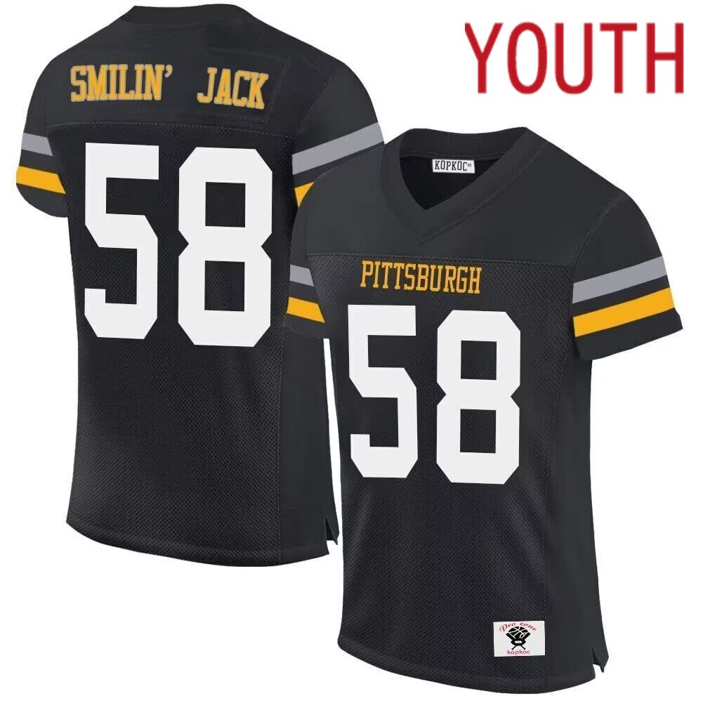 Youth Pittsburgh Steelers #58 Smilin Jack black 2024 Nike Limited NFL throwback Jersey->women nfl jersey->Women Jersey